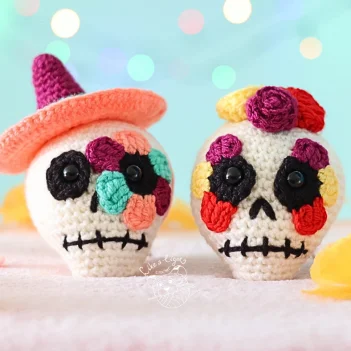 Carlos & Ximena: Vibrant Skulls Amigurumi Free Crochet Pattern