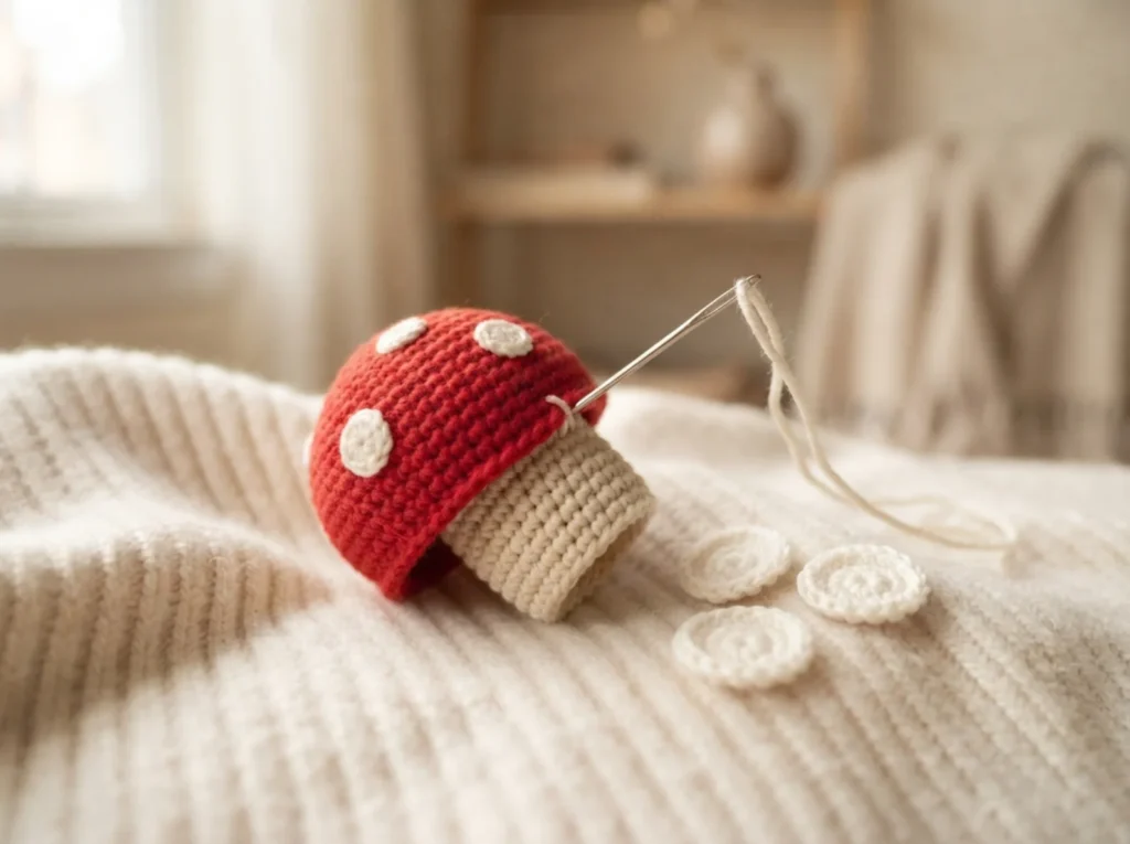 Mini Mushroom Amigurumi — Free Crochet Pattern — assembly