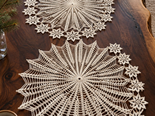 Snowflake Pineapple Lace Doily — Free Crochet Pattern
