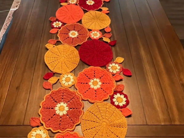 Autumn Harvest Doily Table Runner — Free Crochet Pattern