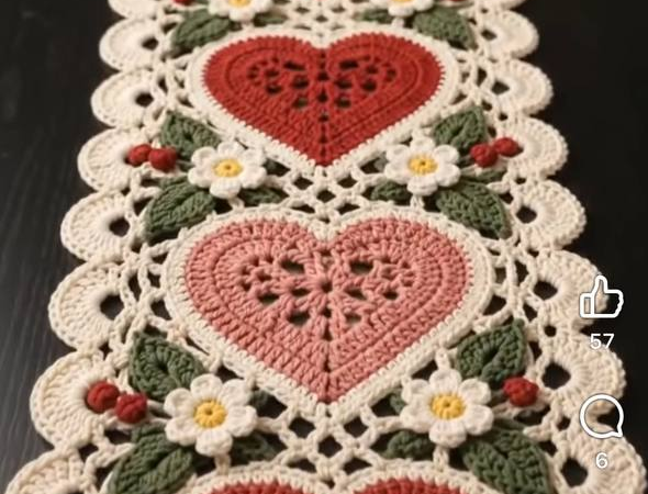 Sweetheart Lace Table Runner — Free Crochet Pattern