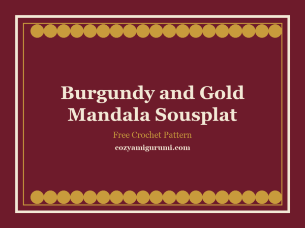 Burgundy and Gold Mandala Sousplat