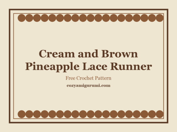 Cream and Brown Pineapple Lace Runner