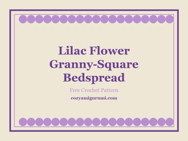 Lilac Flower Granny-Square Bedspread